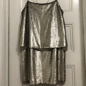 Gold sequin mini dress! Perfect holiday sparkle!